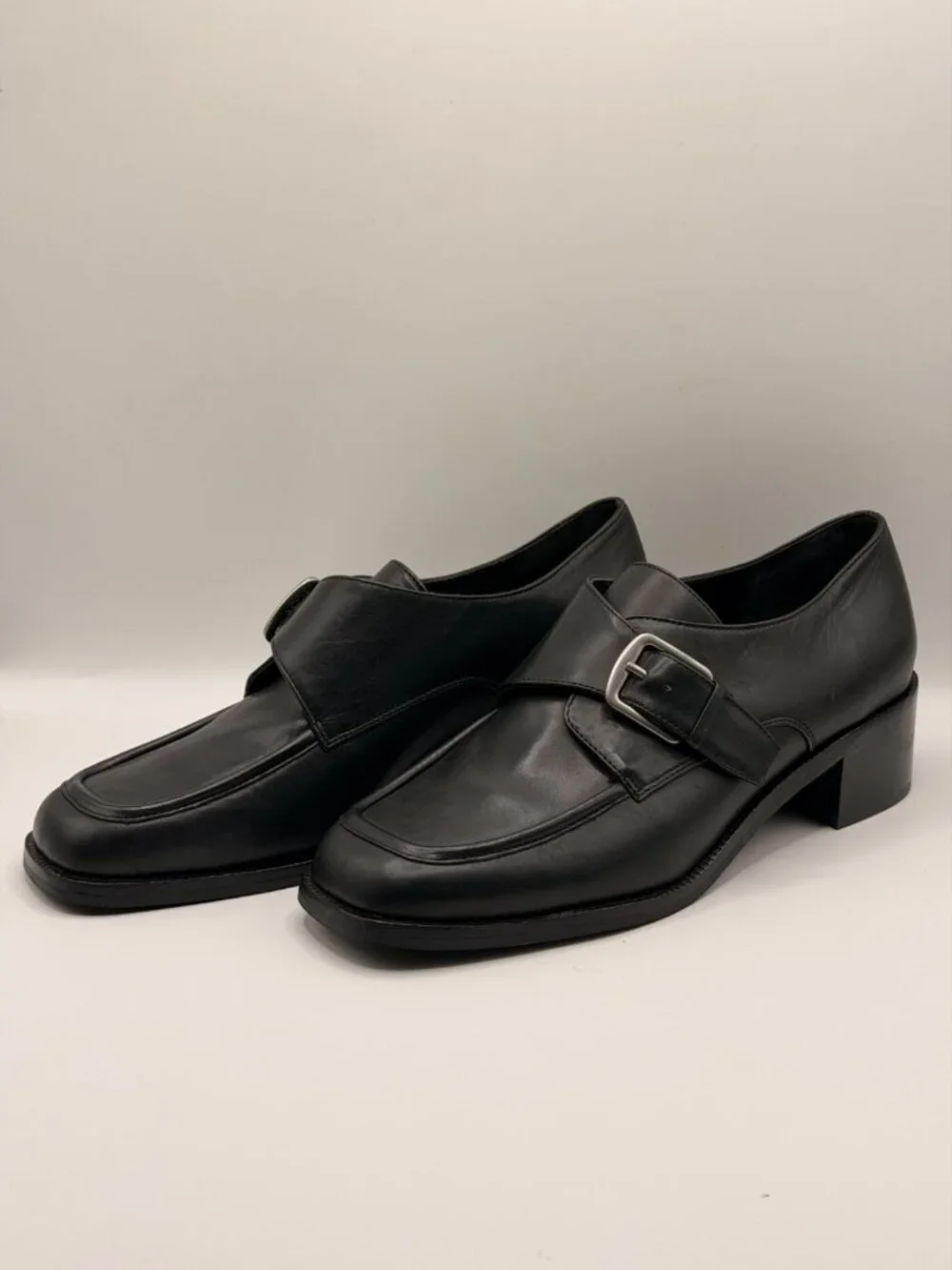 Vince Women's Lennox Blaxk Leather Loafer Pumps Heel Sz 8